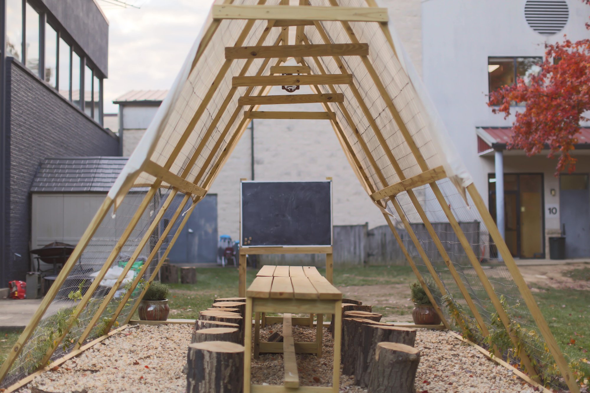 outdoor teepee classroom