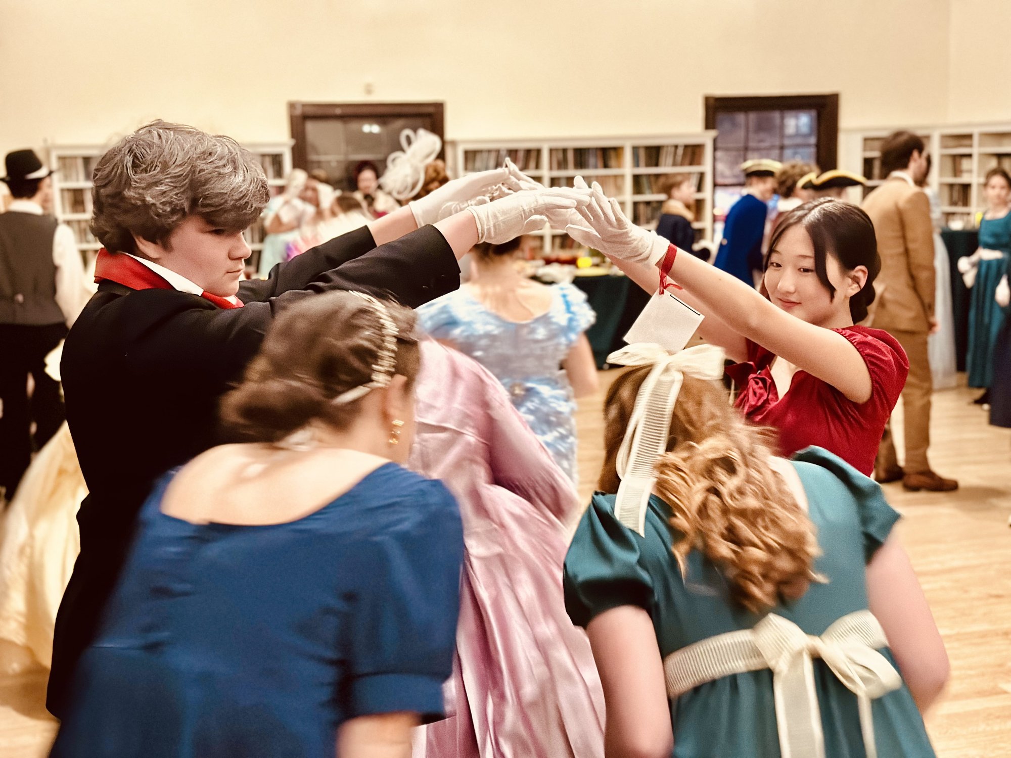 Students dancing at the historic ball