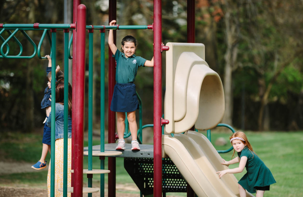 2 pre-k girls on playground